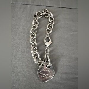 Authentic Tiffany Silver Heart Charm Bracelet - return to Tiffany.